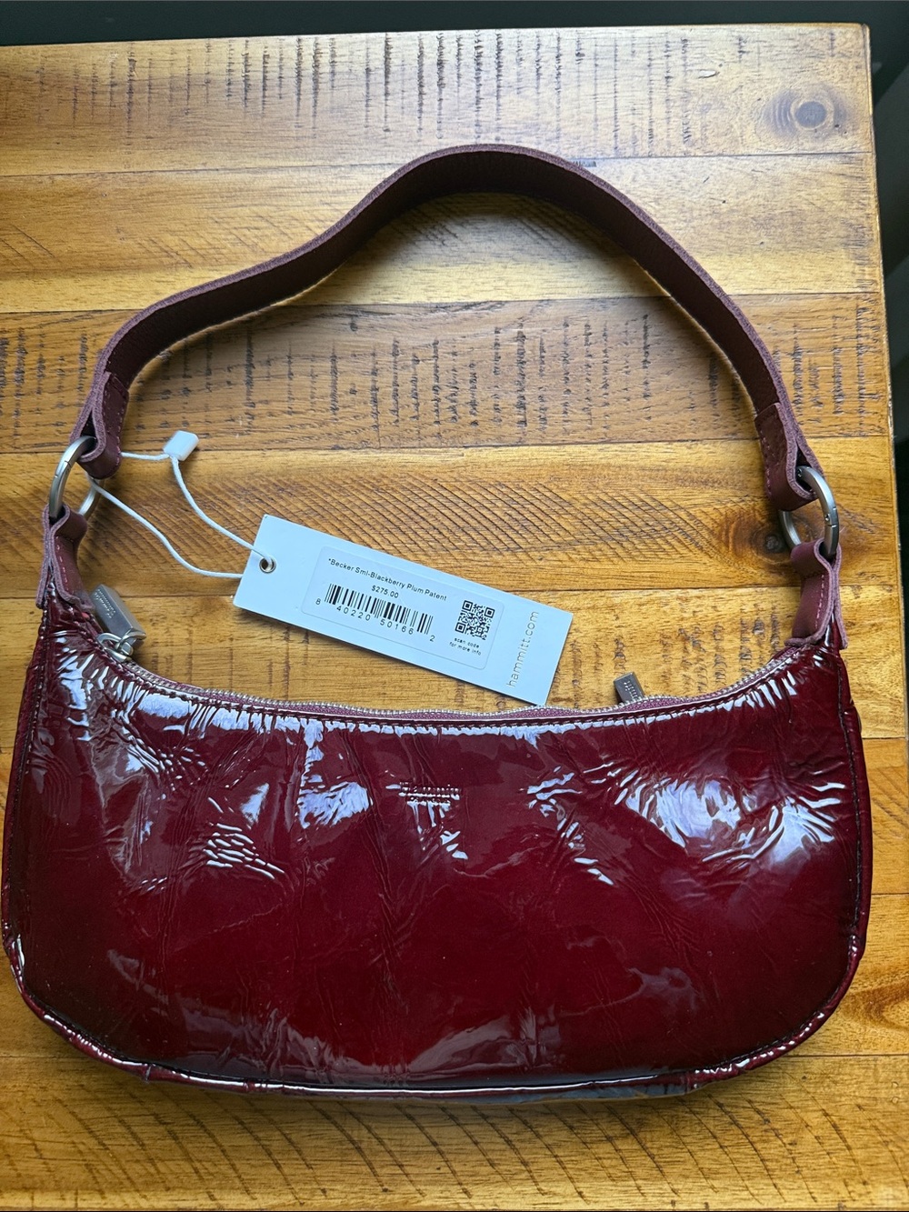 Hammitt Becker NWT BlackBerry Plum patent shoulder bag
